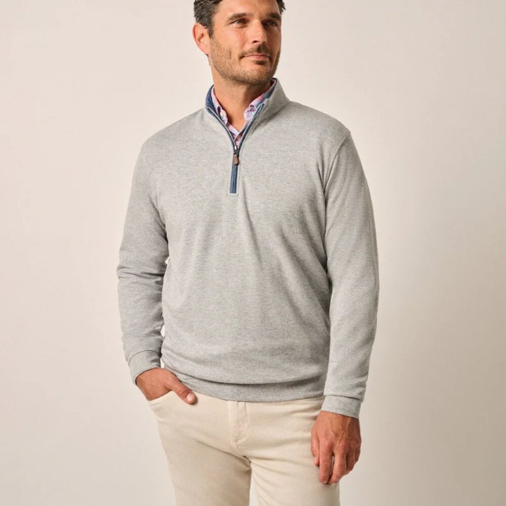 Men's Johnnie-O Sully 1/4 Zip Pullover Sweatshirt Size Large Gray